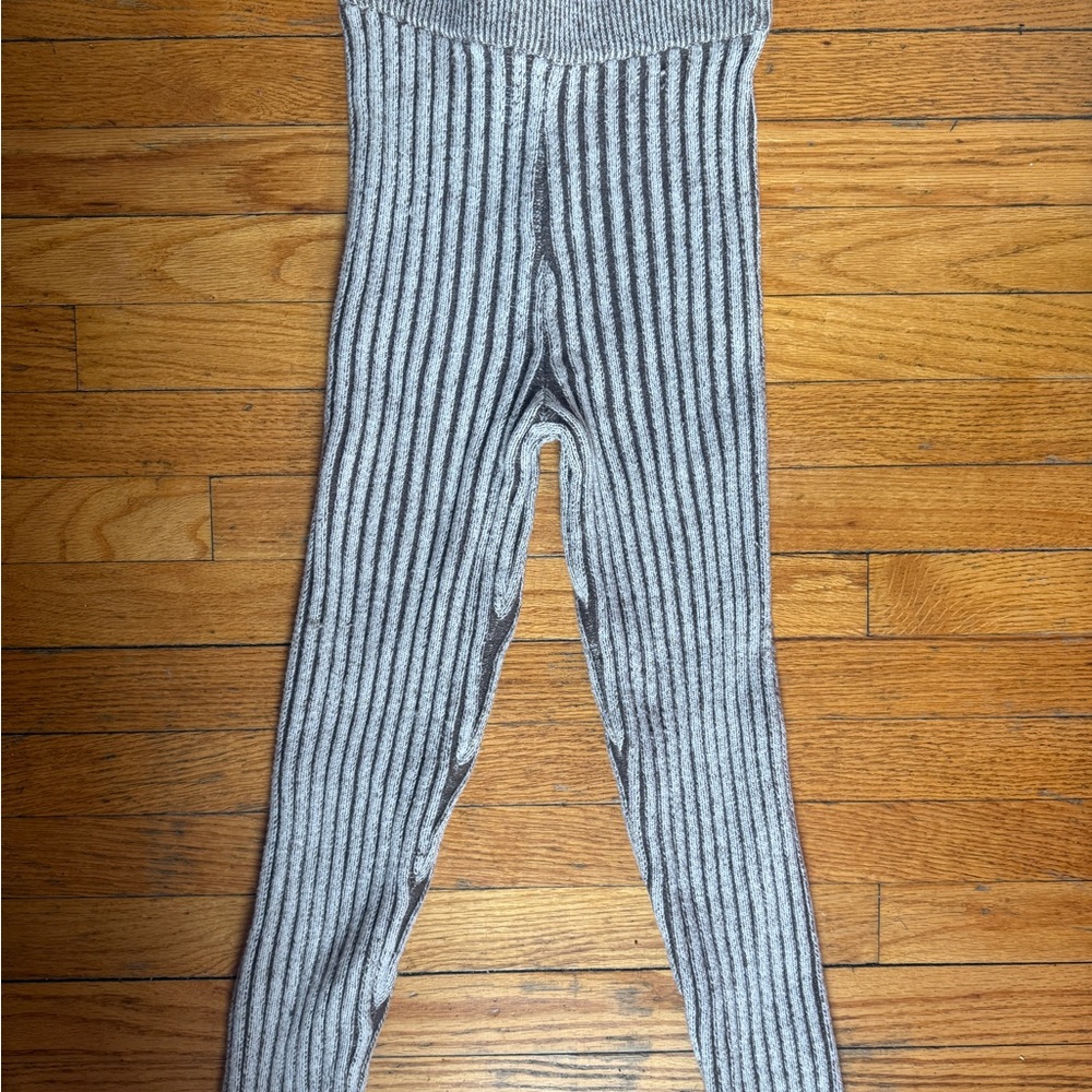PrettyLittleThing Kids Charcoal Striped Leggings